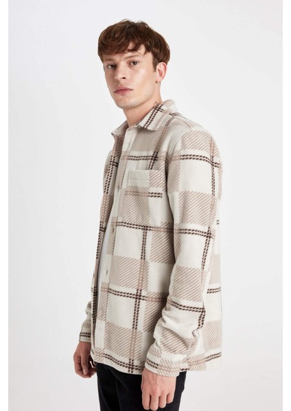 Regular Fit Kareli Polar Uzun Kollu Gömlek V2767AZ24WN