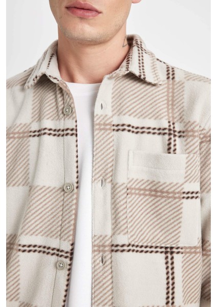 Regular Fit Kareli Polar Uzun Kollu Gömlek V2767AZ24WN