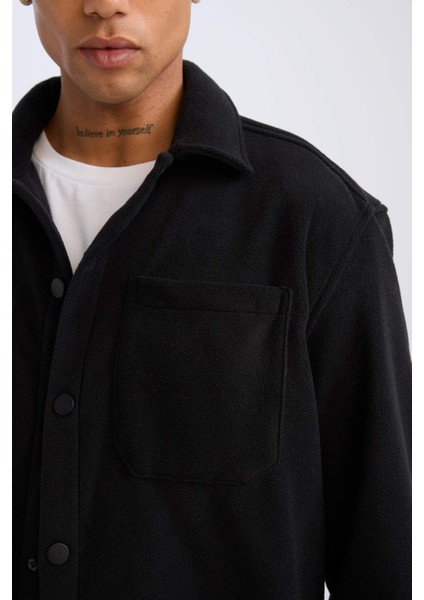 Relax Fit Polar Uzun Kollu Siyah Gömlek A4782AX24WN