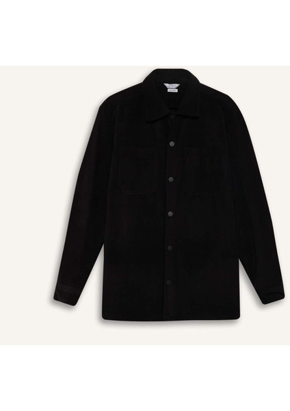 Relax Fit Polar Uzun Kollu Siyah Gömlek A4782AX24WN