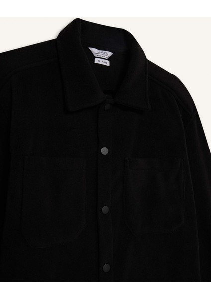 Relax Fit Polar Uzun Kollu Siyah Gömlek A4782AX24WN