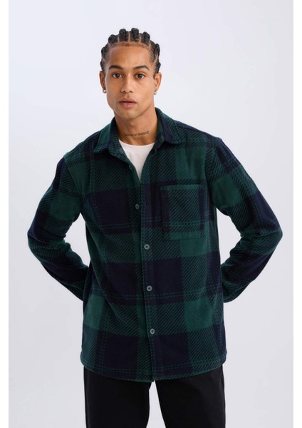 Regular Fit Kareli Polar Uzun Kollu Gömlek V2767AZ24WN