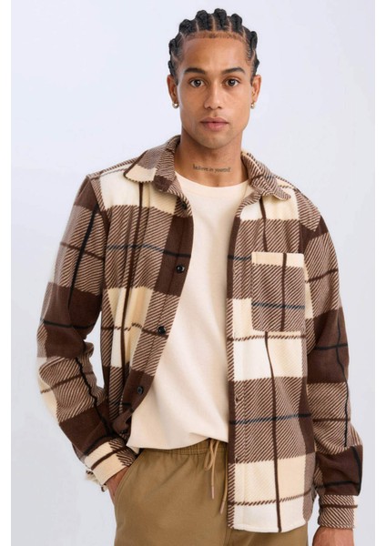 Regular Fit Kareli Polar Uzun Kollu Gömlek V2767AZ24WN