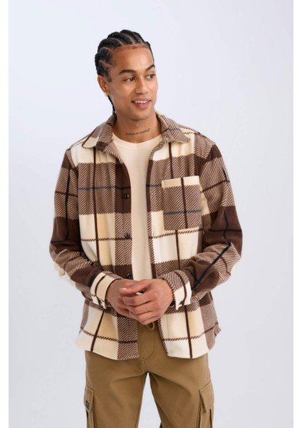 Regular Fit Kareli Polar Uzun Kollu Gömlek V2767AZ24WN