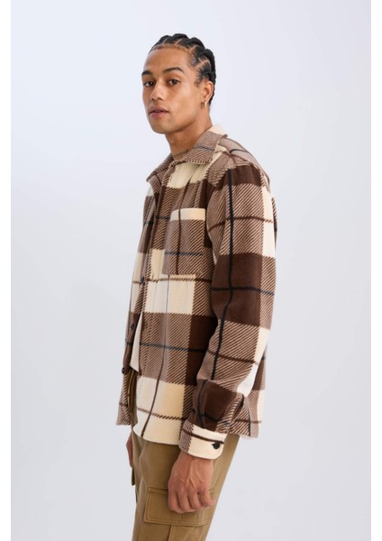 Regular Fit Kareli Polar Uzun Kollu Gömlek V2767AZ24WN