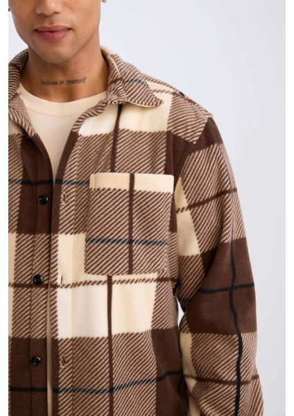 Regular Fit Kareli Polar Uzun Kollu Gömlek V2767AZ24WN