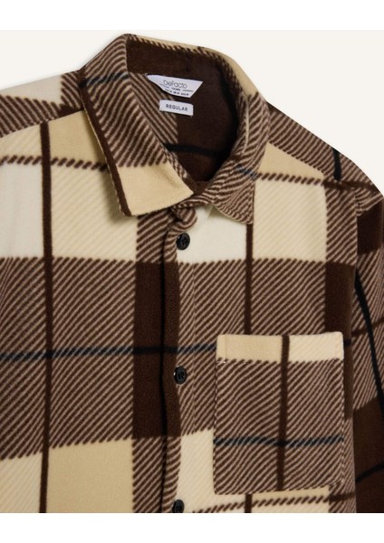 Regular Fit Kareli Polar Uzun Kollu Gömlek V2767AZ24WN