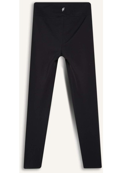 Fit Yüksek Bel İçi Yumuşak Tüylü Beli Saran Basic Düz Sporcu Tayt W8206AZ24AU