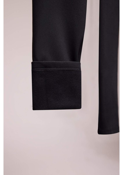 Fit Yüksek Bel İçi Yumuşak Tüylü Beli Saran Basic Düz Sporcu Tayt W8206AZ24AU