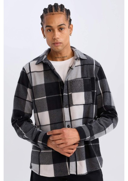 Regular Fit Kareli Polar Uzun Kollu Gömlek V2767AZ24WN