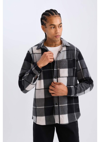 Regular Fit Kareli Polar Uzun Kollu Gömlek V2767AZ24WN
