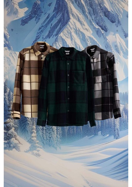 Regular Fit Kareli Polar Uzun Kollu Gömlek V2767AZ24WN