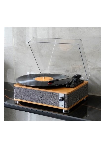 Fomix FM-109 Gri Hoparlörlü Bluetoothlu Pikap Plak Çalar
