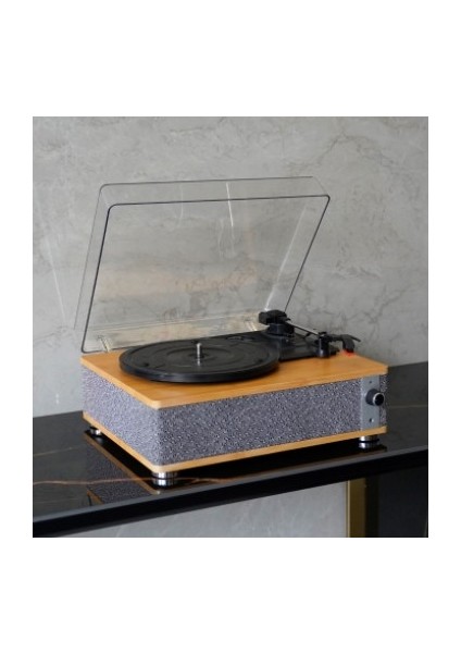 Fomix FM-109 Gri Hoparlörlü Bluetoothlu Pikap Plak Çalar modelleri