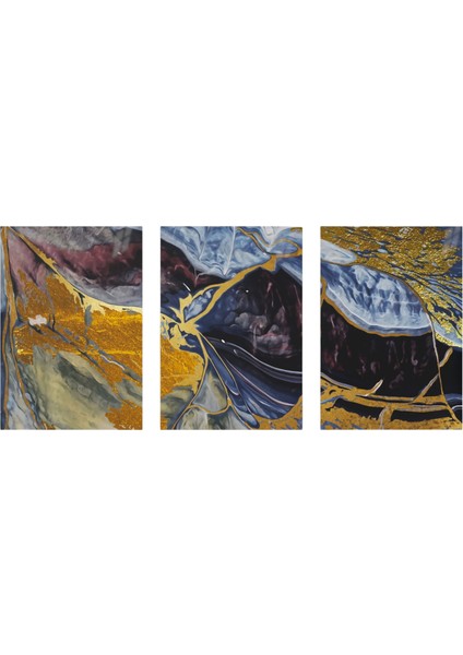 :temperli Cam Üçlü Set Tablo, Tablo, Üçlü Tablo, Uv Baskı, Cam Tablo, 3’lü Set, CUT017