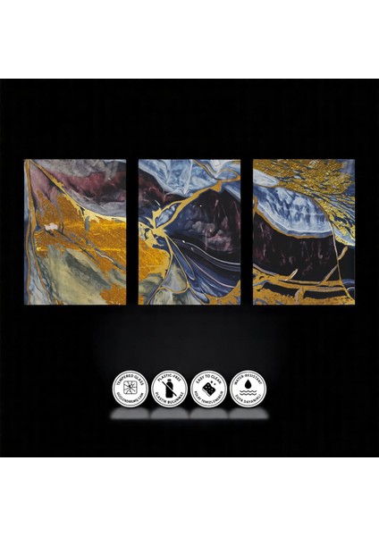 :temperli Cam Üçlü Set Tablo, Tablo, Üçlü Tablo, Uv Baskı, Cam Tablo, 3’lü Set, CUT017