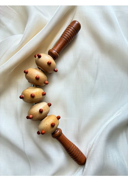 Ahşap Topçuklu Merdane Masaj Aleti – Derin Doku & Dolaşım Destekleyici