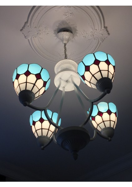 Glasy Desıgn Akdeniz Stili Vitray Dörtlü Avize fiyatları