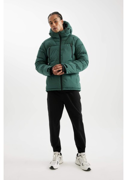 Fit Kapüşonlu Mont Su Geçirmez Rüzgar Geçirmez Fermuarlı Cepli C8763AX24WN