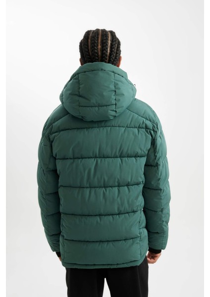 Fit Kapüşonlu Mont Su Geçirmez Rüzgar Geçirmez Fermuarlı Cepli C8763AX24WN