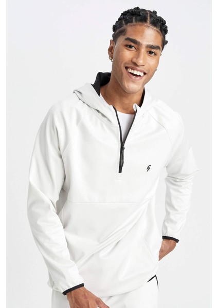 Fit Standart Fit Kapüşonlu Fermuarlı Pike Sporcu Sweatshirt C9181AX24AU