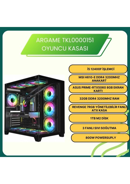 Oyun Kasası I512400F/32GB/1TBM2/8GB Ekran Kartı