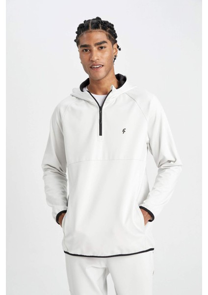 Fit Standart Fit Kapüşonlu Fermuarlı Pike Sporcu Sweatshirt C9181AX24AU