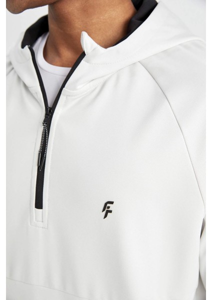 Fit Standart Fit Kapüşonlu Fermuarlı Pike Sporcu Sweatshirt C9181AX24AU