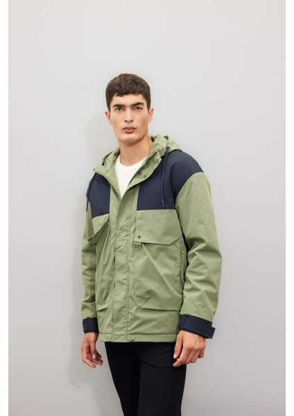 Regular Fit Kapüşonlu Fermaurlı Cepli Mont C7435AX24AU