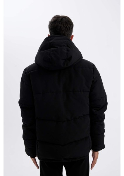 Slim Fit Şişme Mont Dar Kesim Kapüşonlu Cepli Fermuarlı C7437AX24WN