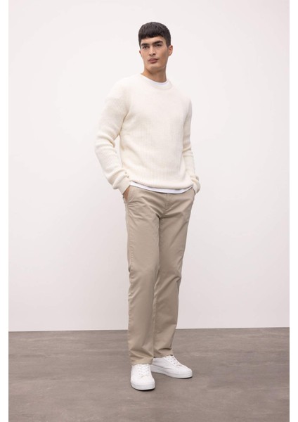 Standart Fit Normal Kesim Bisiklet Yaka Dokulu Triko Kazak C8814AX24WN