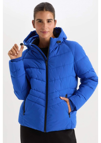 Fit Su İtici Regular Fit Kapüşonlu Fermuarlı Cepli Mont C8141AX24WN