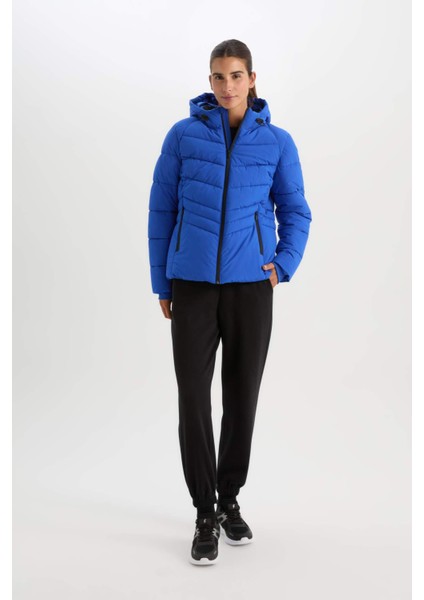 Fit Su İtici Regular Fit Kapüşonlu Fermuarlı Cepli Mont C8141AX24WN