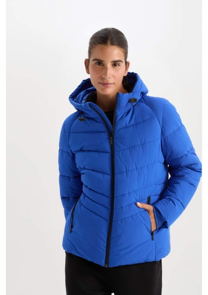 Fit Su İtici Regular Fit Kapüşonlu Fermuarlı Cepli Mont C8141AX24WN