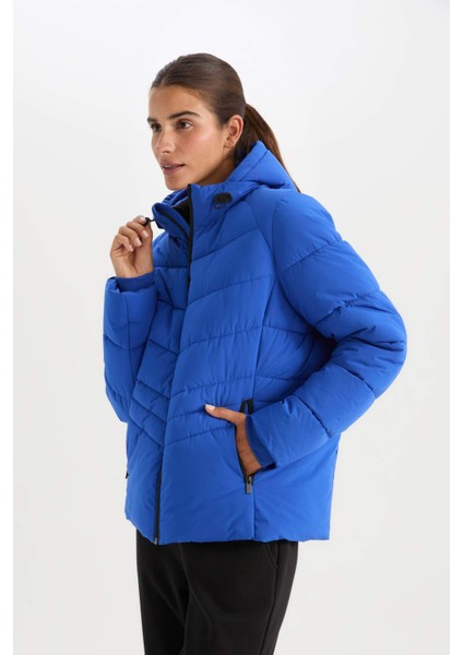 Fit Su İtici Regular Fit Kapüşonlu Fermuarlı Cepli Mont C8141AX24WN