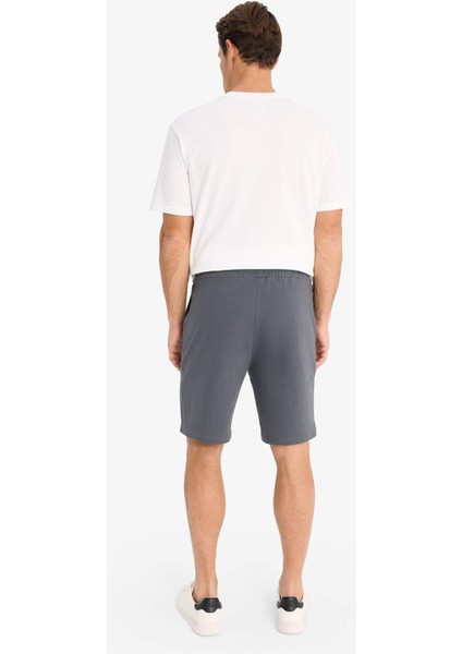 Slim Fit Dar Kesim Cepli Basic Düz Bermuda Şort W1105AZ24SM