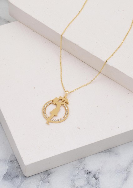 14 Ayar Altın Anne Çocuk Kolyesi modelleri