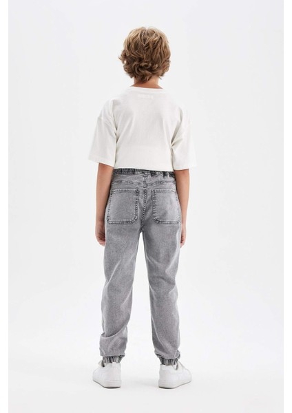 Erkek Çocuk Beli Bağcıklı Cepli Lastikli Paça Jogger Jean Pantolon C4601A824AU