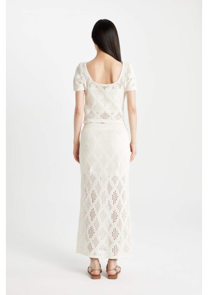 Astarlı Triko Kroşe Maxi Etek C1394AX24SM