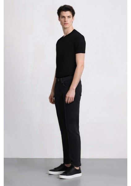 Sergio Regular Fit Normal Kalıp Normal Bel Boru Paça Siyah Jean Pantolon V0793AZ24WN