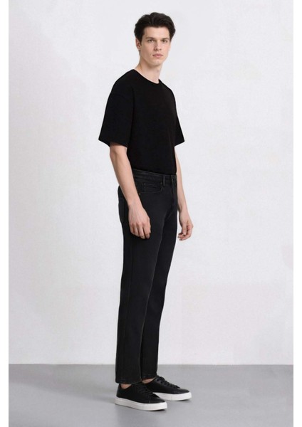 Sergio Regular Fit Normal Kalıp Normal Bel Boru Paça Siyah Jean Pantolon V0793AZ24WN