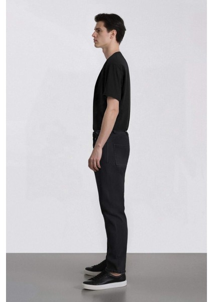 Sergio Regular Fit Normal Kalıp Normal Bel Boru Paça Siyah Jean Pantolon V0793AZ24WN
