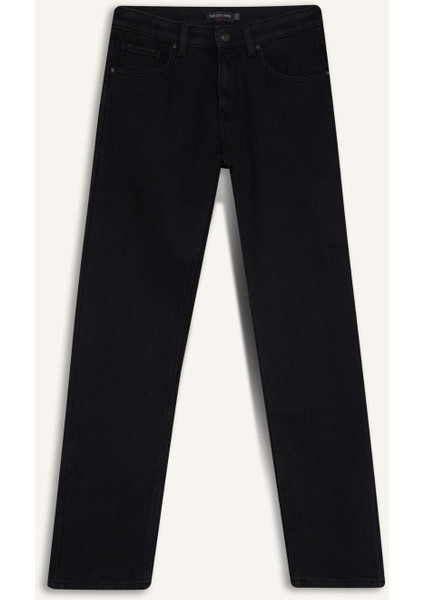 Sergio Regular Fit Normal Kalıp Normal Bel Boru Paça Siyah Jean Pantolon V0793AZ24WN