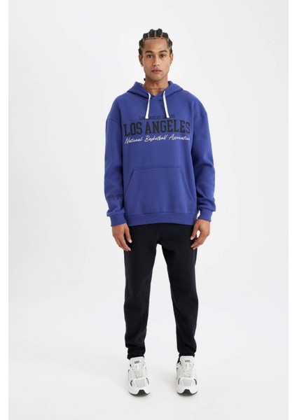 Fit NBA Los Angeles Lakers Oversize Geniş Kalıp Bisiklet Yaka Kalın Sweatshirt C9255AX24AU