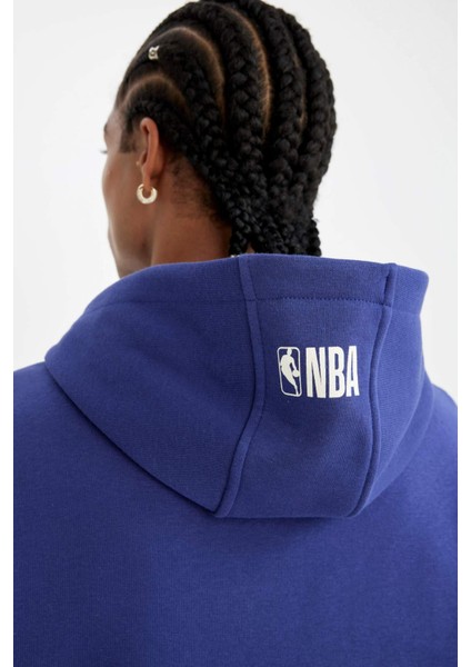 Fit NBA Los Angeles Lakers Oversize Geniş Kalıp Bisiklet Yaka Kalın Sweatshirt C9255AX24AU