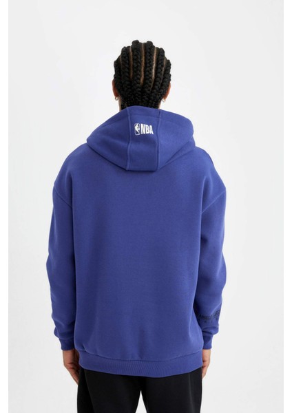 Fit NBA Los Angeles Lakers Oversize Geniş Kalıp Bisiklet Yaka Kalın Sweatshirt C9255AX24AU