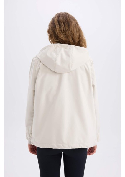 Fit Su Geçirmez Softshell Mont Rüzgar Geçirmez Kapüşonlu Cepli Fermuarlı C4959AX24WN