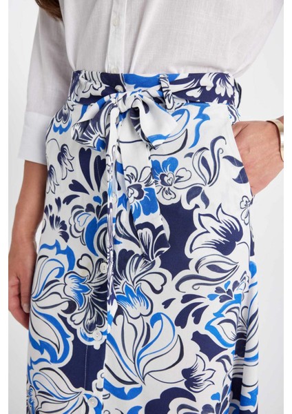 Desenli A Kesim Midi Etek C8722AX24SM