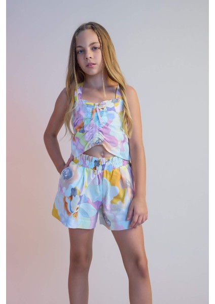 Kız Çocuk Askılı Desenli Bluz C9513A824SM