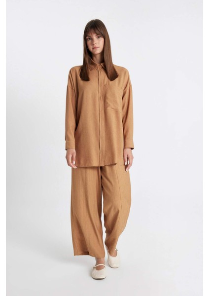 Geniş Paça Basic Düz Harem Pantolon C6483AX24SM